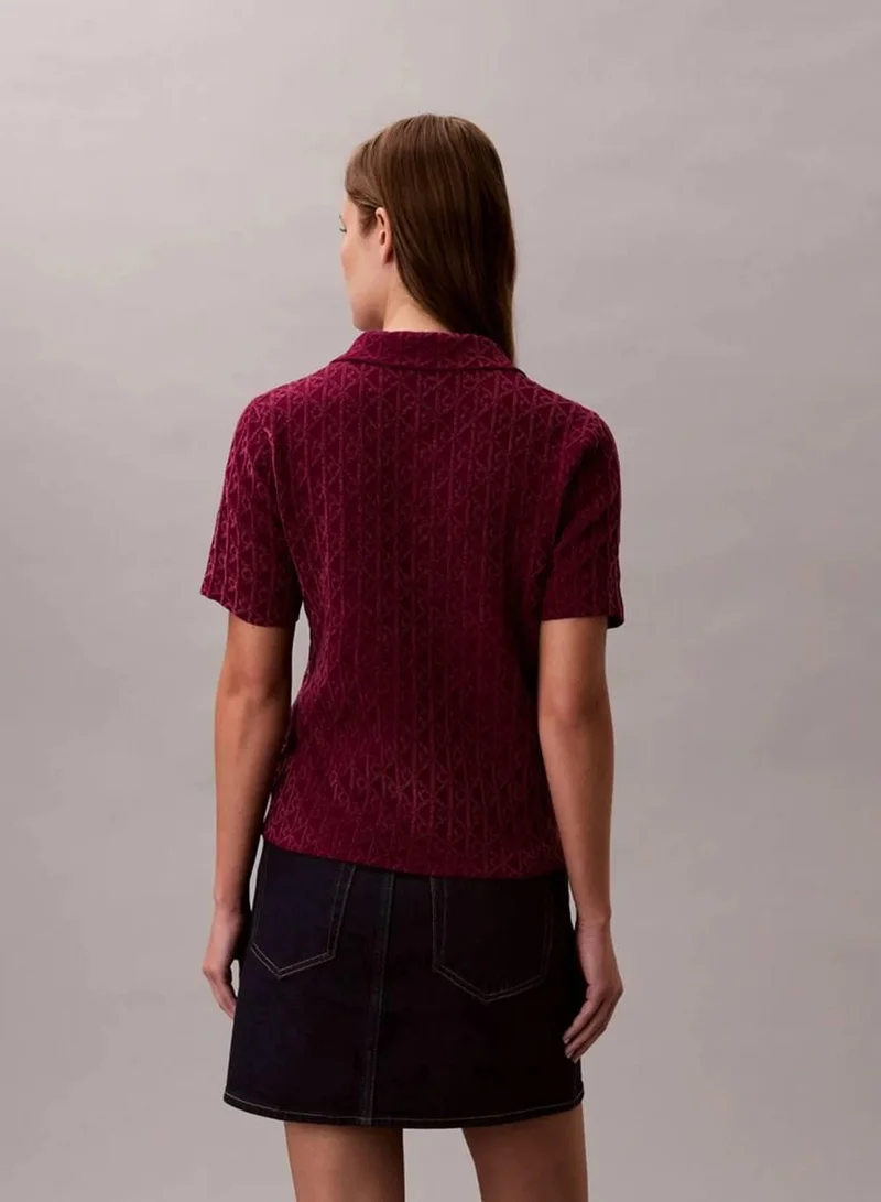 Calvin Klein Berry Glaze Combo Textured Sweater for Women | Best Price UAE