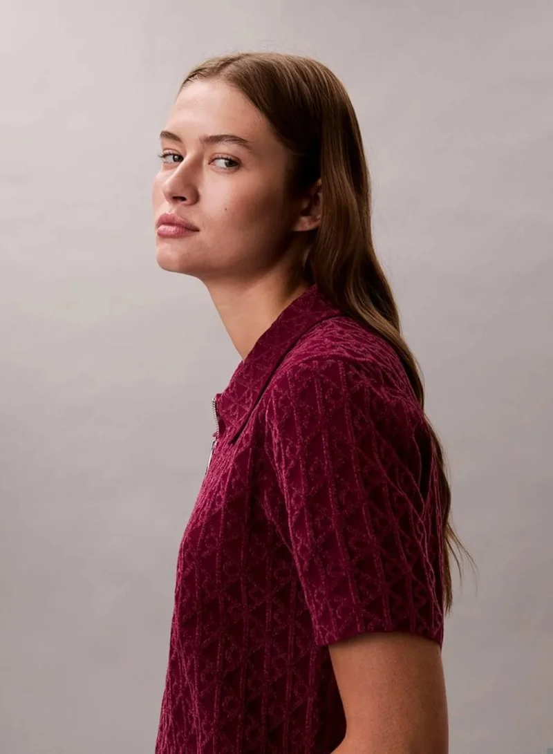 Calvin Klein Berry Glaze Combo Textured Sweater for Women | Best Price UAE