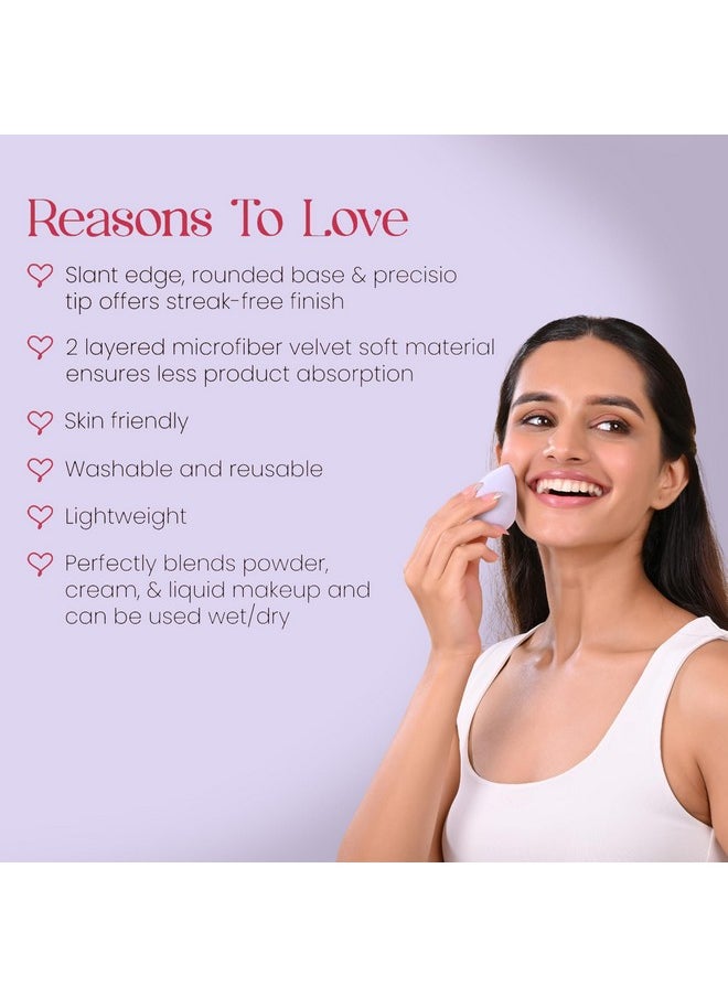 Milagro Beauty Makeup Sponge Blender Nonlatex Soft Velvet Blending Puff For Foundation Face Powder Cream Wet & Dry Make Up (Grey)  - Image 2