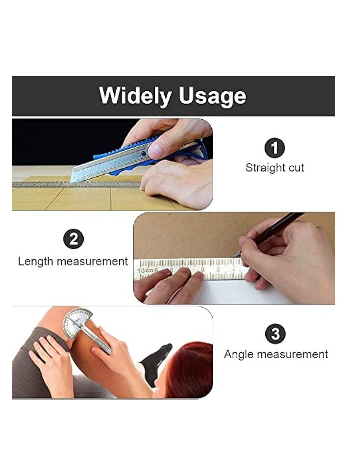 PROMASS Angle Protractor Angle Finder Ruler, Stainless Steel Protractor 180 Degrees Angle Ruler, Universal Goniometer Angle Finder Tool for Carpenter Painting Drawing Measuring (10 cm/ 3.94 Inch)  - Image 3