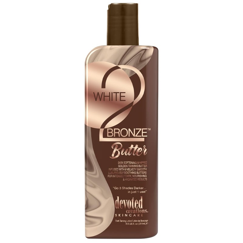 Devoted Creations White 2 Bronze Butter - Wrinkle Fighting Skin Softening Golden Tanning Butter Dark Tanning Lotion - Image 1