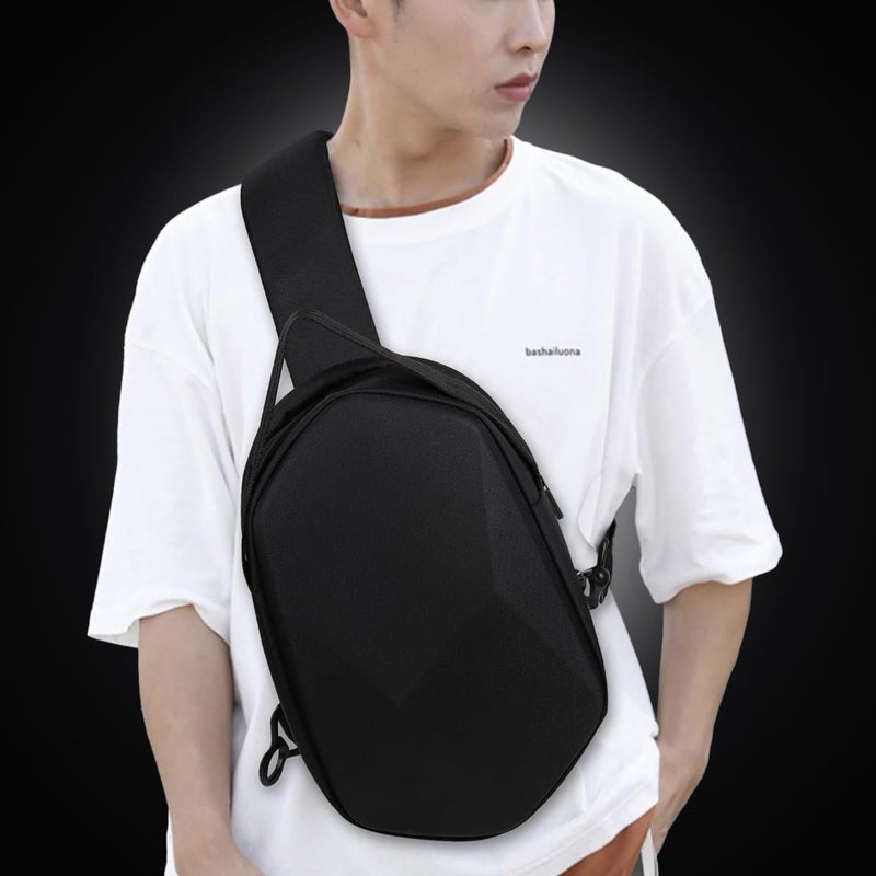 GadgetBite Sling Bag for Men EVA Hard Shell Travel Shoulder Bag Unisex Chest Crossbody Backpack one Side Pouch Travel Handbag Waterproof trendy Carry Bag for Work Travel Gadget Tablet Books Mobile - Image 2
