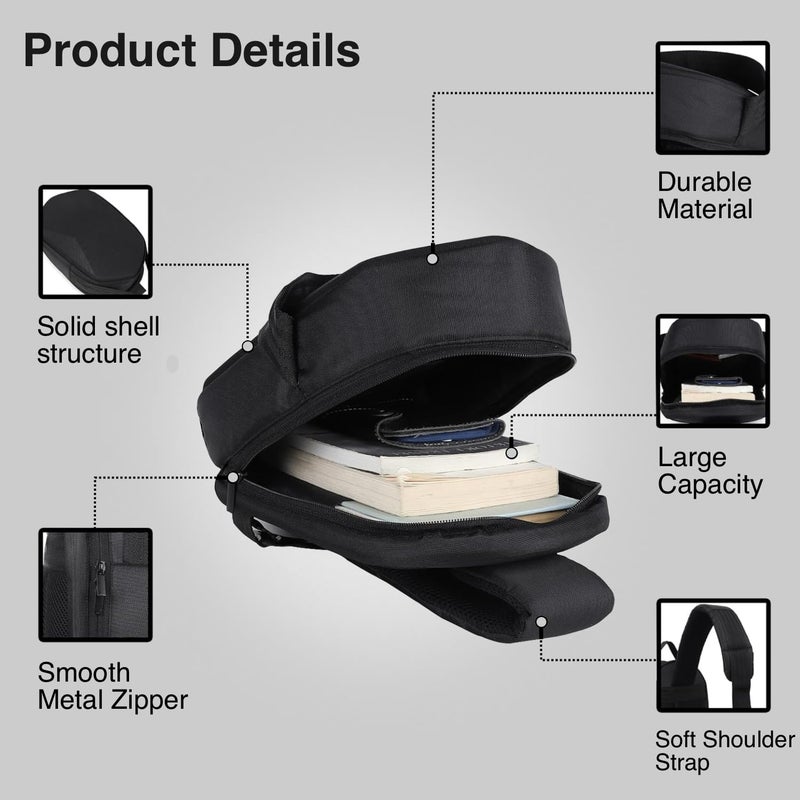 GadgetBite Sling Bag for Men EVA Hard Shell Travel Shoulder Bag Unisex Chest Crossbody Backpack one Side Pouch Travel Handbag Waterproof trendy Carry Bag for Work Travel Gadget Tablet Books Mobile - Image 3