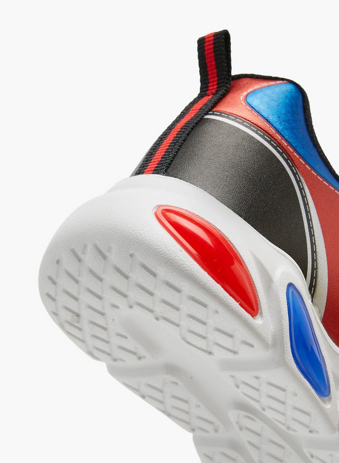 SUPERMAN Logo Embossed Light-Up Sneakers with Hook and Loop Closure - Image 5