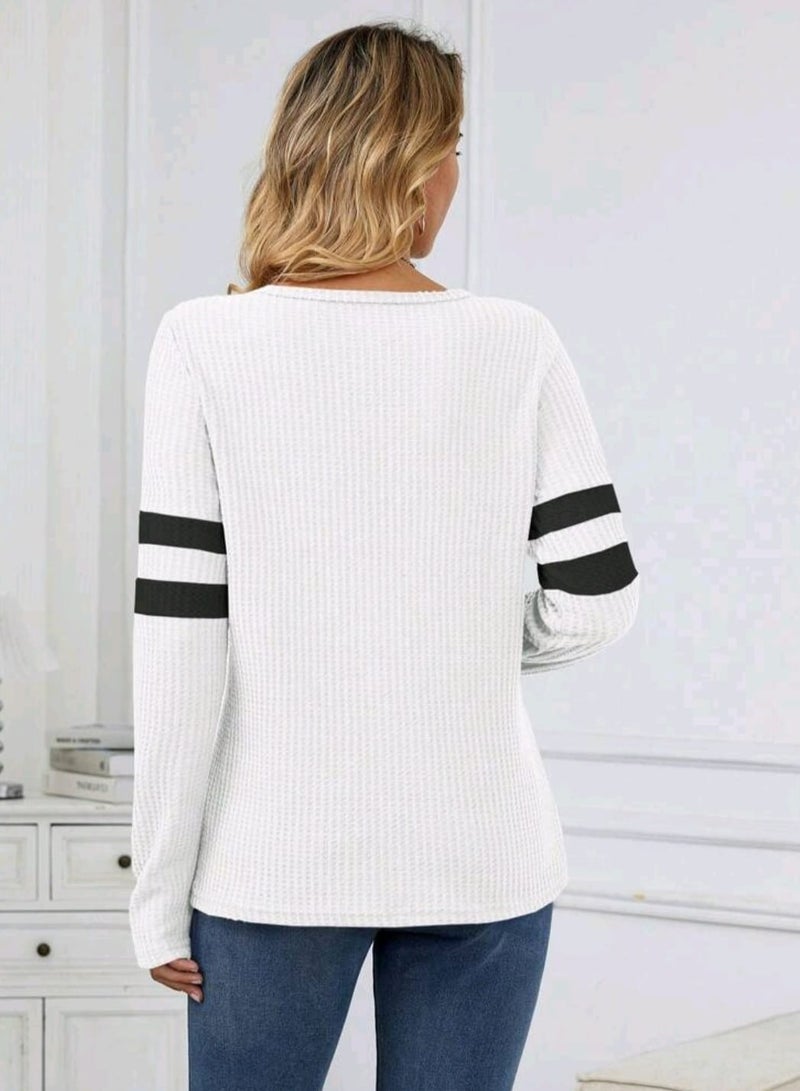 Shein SHEIN EZwear Striped Zipper Front Tee  - Image 3