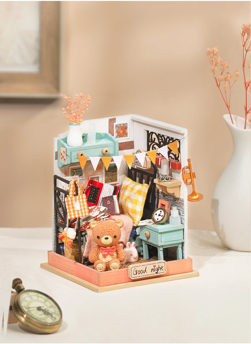 Robotime Rolife Sweet Dream Bedroom Miniature Dollhouse Kit DS016, DIY 3D Puzzles for Adults/Teens, Unique Gift for Craft Hobby and Creative Home Decor  - Image 2