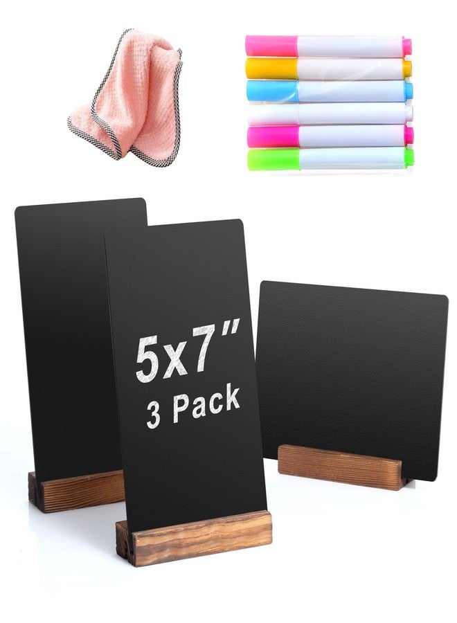 YEEON 3 Pack 5x7 in Chalkboard Sign Small Blackboard Decorative with Wood Base - Image 1