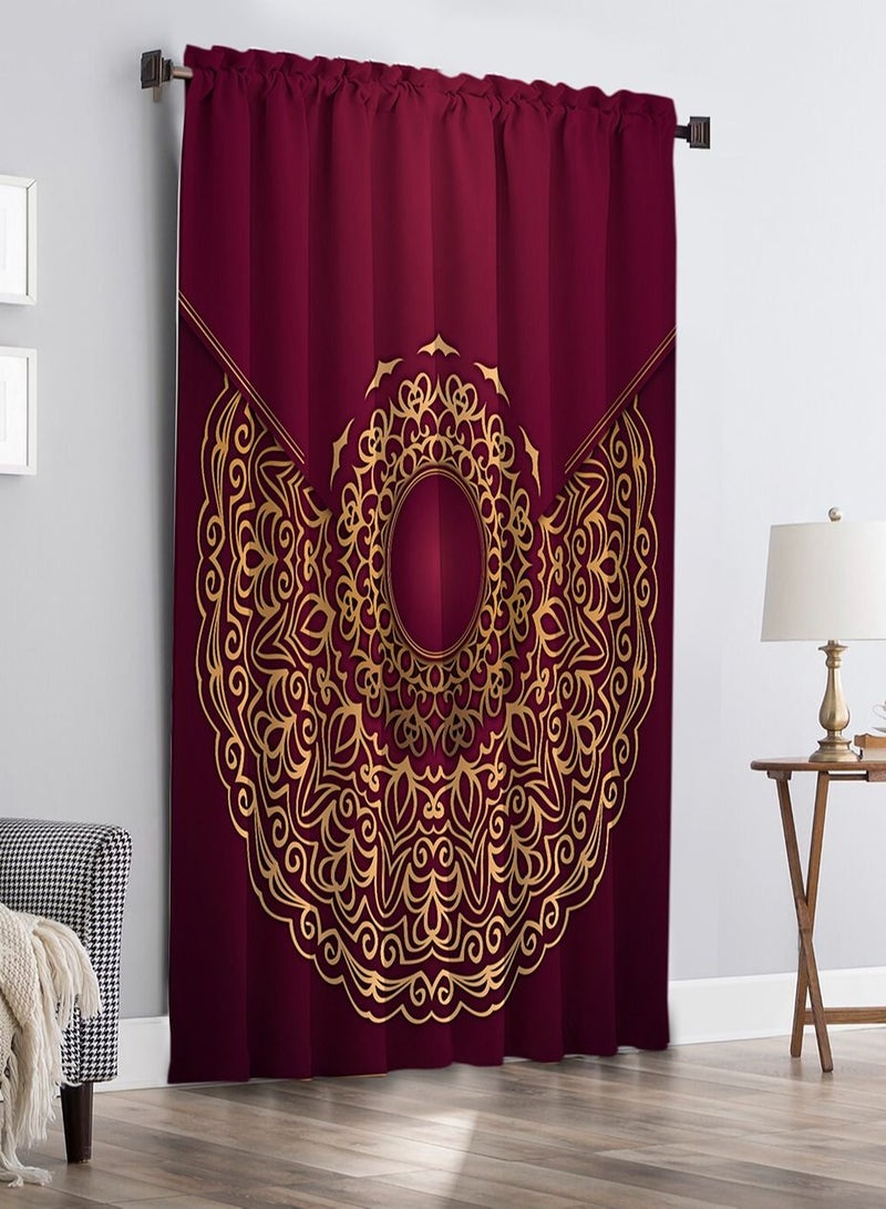 CURTAINS & RODS 1panel 150cmX260cm curtain printed on velvet mixed with linen. - Image 1