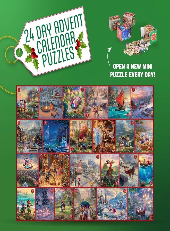 سيكو ألغاز تقويم ديزني لعيد الميلاد لمدة 24 يومًا من Ceaco Thomas Kinkade، 100 قطعة - Image 3