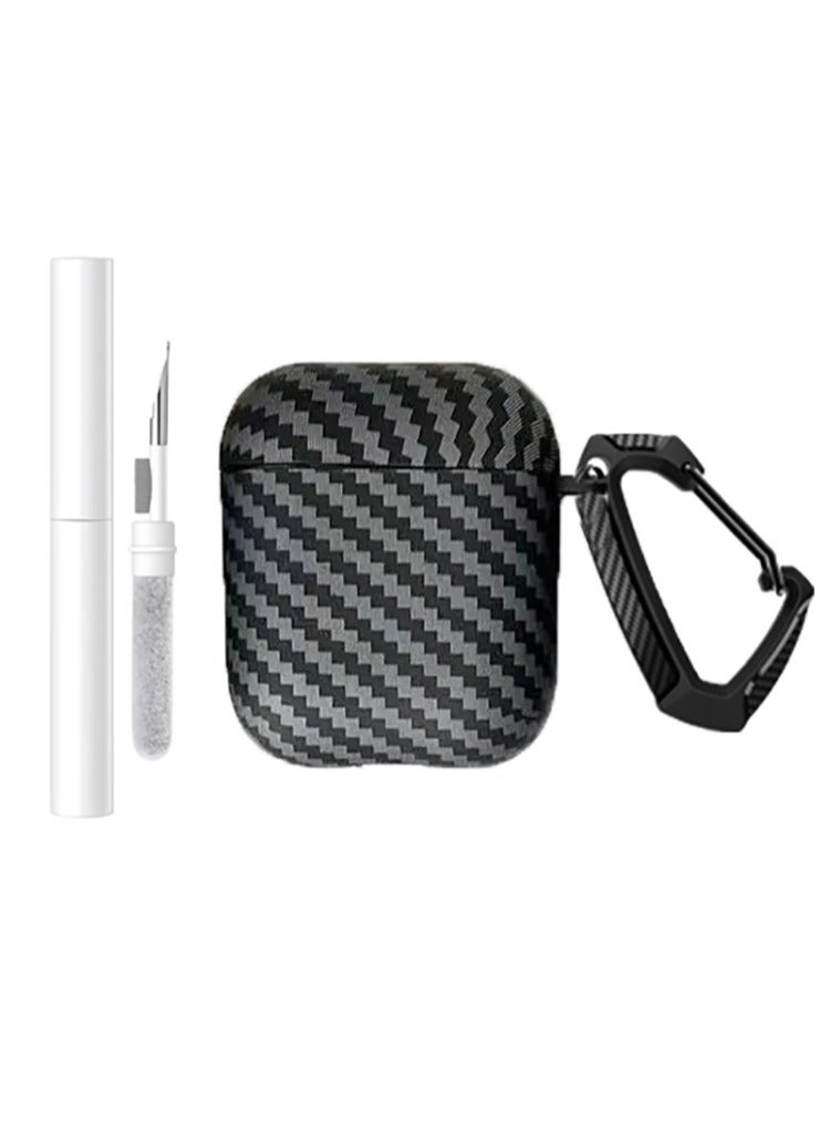 Aramid pattern Earphones Compatible with Airpods 2 Headphones Cover - Black - Image 1