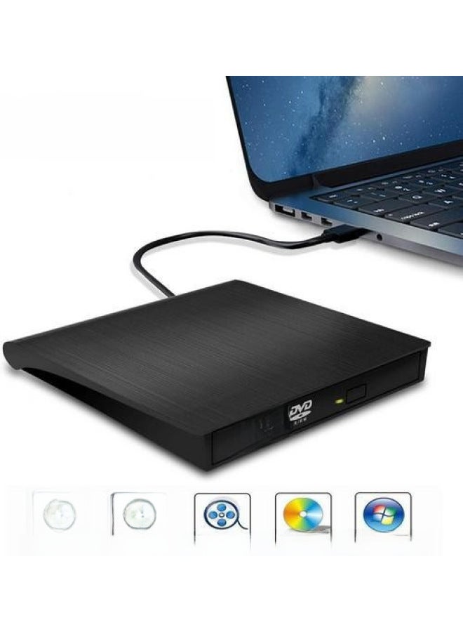 Hot Brushed USB External DVD Burner Player Brand Original Package Movement Direct Sales-Color:Black - Image 2