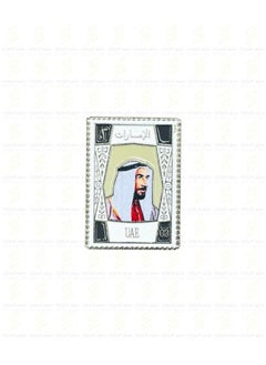 Sheikh Zayed Stamp Brooch Logo Design 2D Sticker Badge Metal 2 Pcs