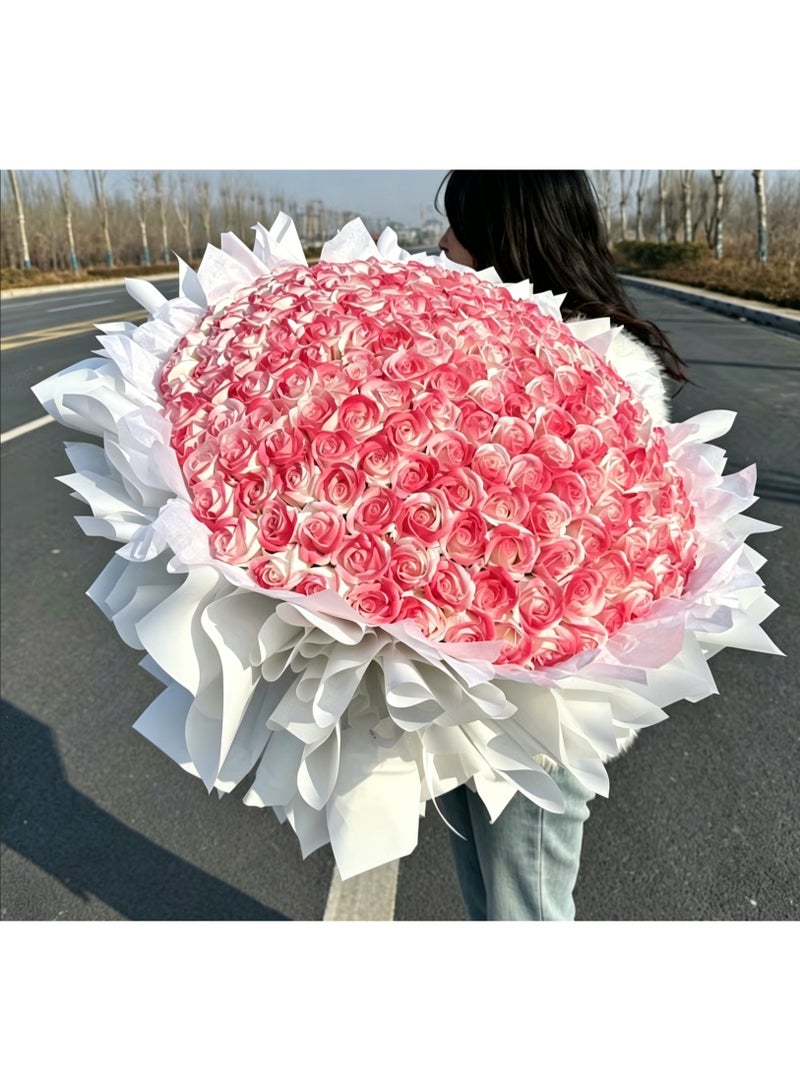 199 Pink Roses Bouquet - Preserved Flower Gift for Anniversary, Birthday, Valentine's Day