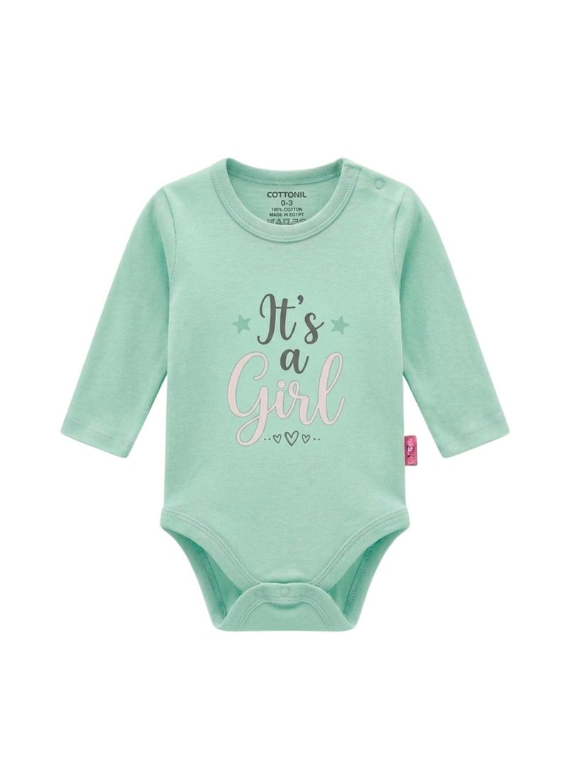 Cottonil Baby Long Sleeve Bodysuits, 100% Cotton, Pack of 6, Cute Printed Designs - Baby Girl - Image 2