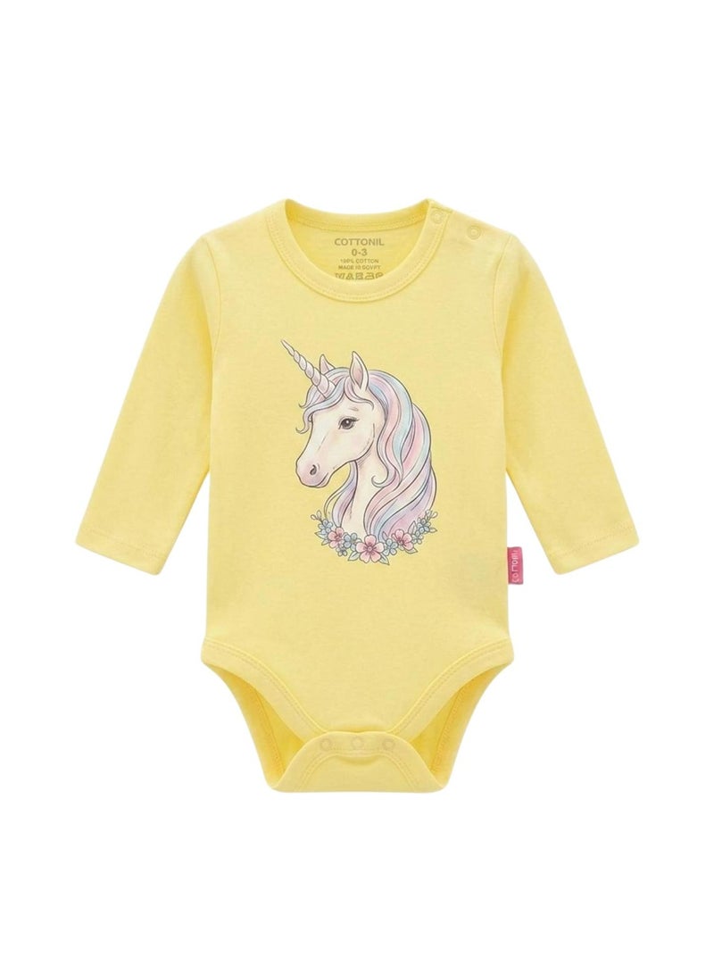 Cottonil Baby Long Sleeve Bodysuits, 100% Cotton, Pack of 6, Cute Printed Designs - Baby Girl - Image 3