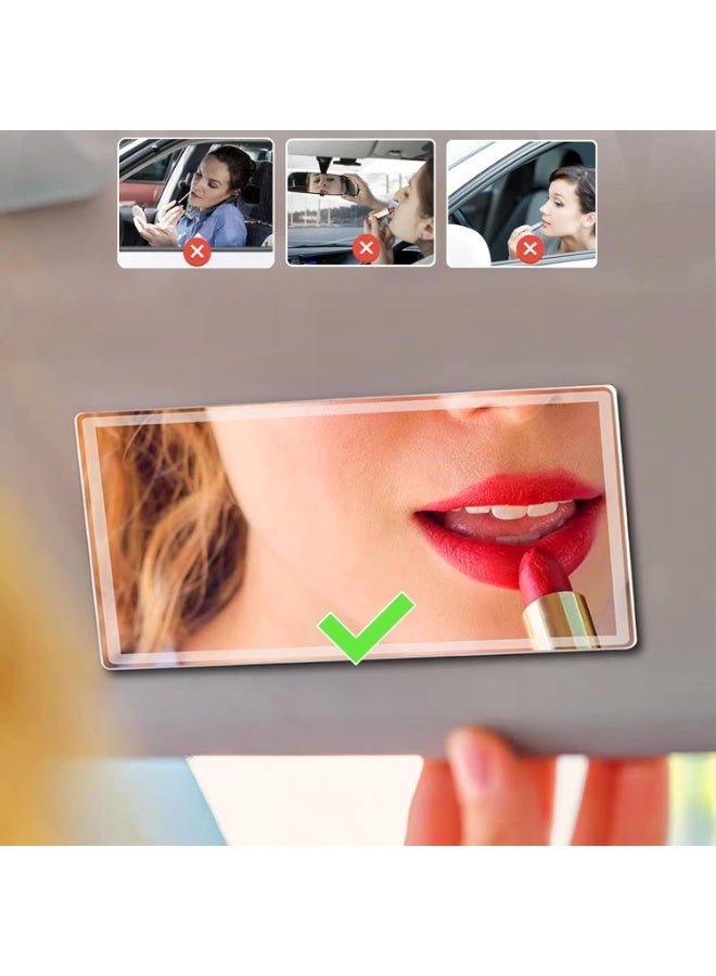 Auto Sun Visor HD Makeup Mirror, Portable Self-Adhesive Seatback Stainless Steel Universal Car Interior Cosmetic Mirror - Image 4