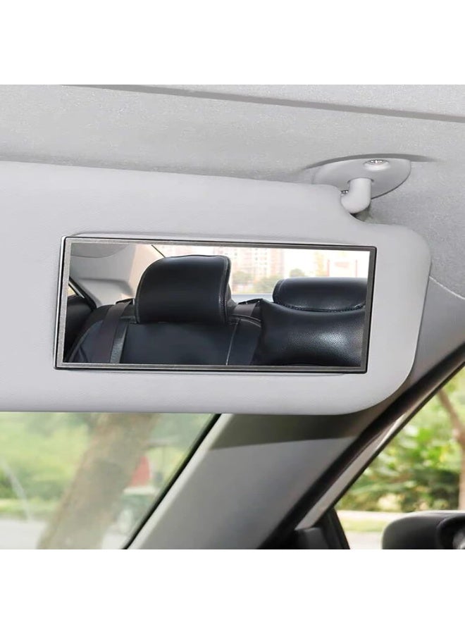 Auto Sun Visor HD Makeup Mirror, Portable Self-Adhesive Seatback Stainless Steel Universal Car Interior Cosmetic Mirror - Image 1