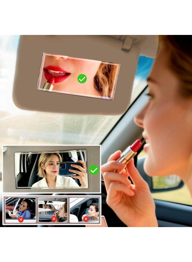 Auto Sun Visor HD Makeup Mirror, Portable Self-Adhesive Seatback Stainless Steel Universal Car Interior Cosmetic Mirror - Image 5