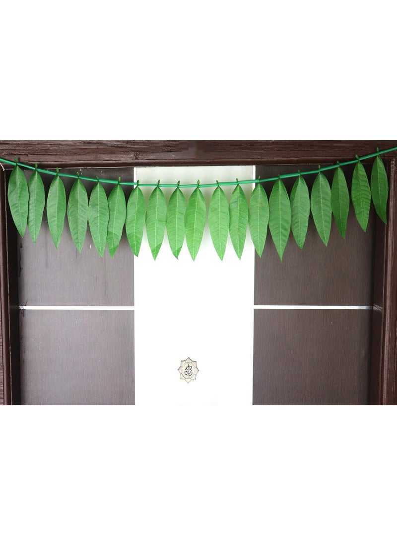 PELLISANDADI PELLISANDADI Artificial Mango Leaves Toran Bandhanwar for Main Door Hanging Toran for Festive Decorations Doorway Leaves Toran Green Pack of 2 Length 40 Inch  - Image 1