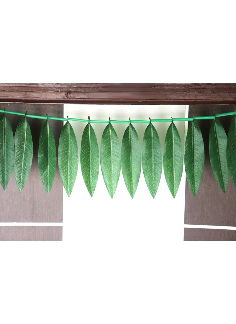 PELLISANDADI PELLISANDADI Artificial Mango Leaves Toran Bandhanwar for Main Door Hanging Toran for Festive Decorations Doorway Leaves Toran Green Pack of 2 Length 40 Inch  - Image 2