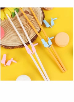 KASTWAVE 12 Piece Reusable Chopstick Helpers Training Chopsticks Connector Plastic Training Chopstick Helper For Adults Kids Beginner Trainers (Pink Blue)  - Image 5
