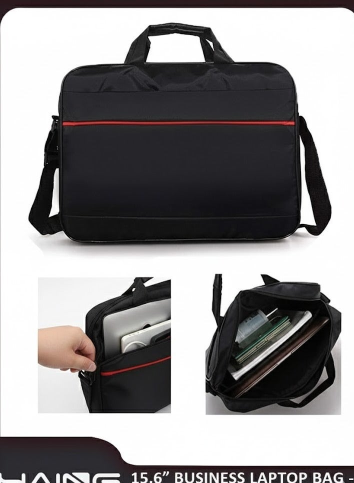 هينغ حقيبة كمبيوتر محمول متعددة الأقسام مقاس 15.6 بوصة حقيبة سفر مع منظم حقيبة كتف هجينة كبيرة قابلة للتوسيع ومقاومة للماء والغبار وحقيبة رسول للأعمال - Image 1