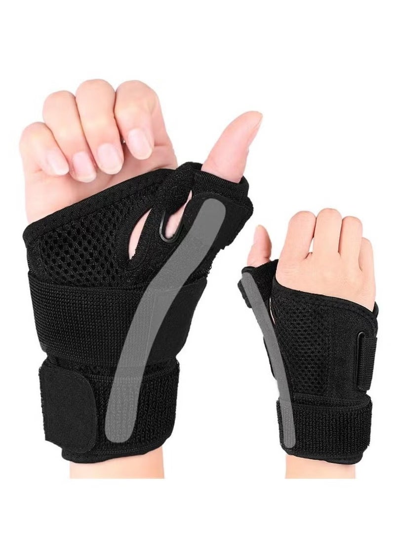 Wrist Brace Carpal Tunnel With Thumb Support Adjustable Thumb Spica Splint Right Left Hand  Wrist Guard for Arthritis Tendonitis Pain Relief  Sprain De Quervain's Tenosynovitis   Wrist Brace Fits Both Left and Right Hands Women Men - Image 1