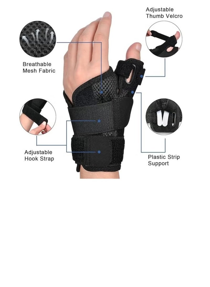 Wrist Brace Carpal Tunnel With Thumb Support Adjustable Thumb Spica Splint Right Left Hand  Wrist Guard for Arthritis Tendonitis Pain Relief  Sprain De Quervain's Tenosynovitis   Wrist Brace Fits Both Left and Right Hands Women Men - Image 3