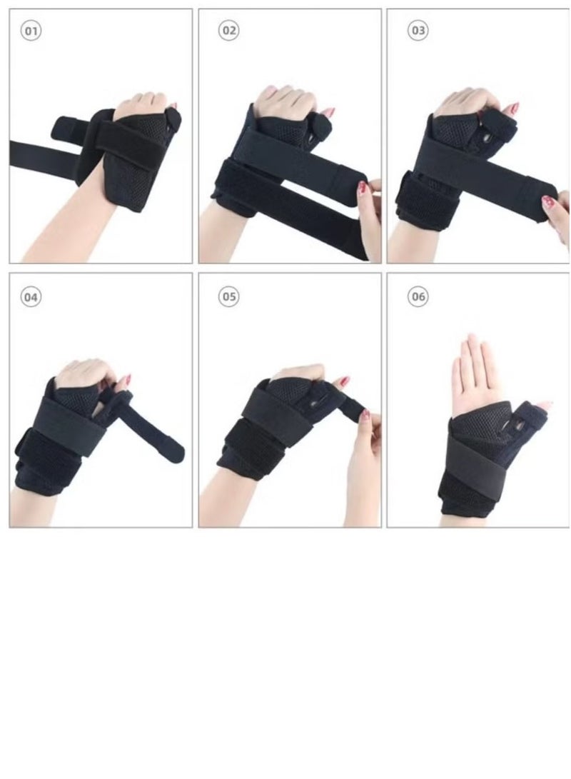 Wrist Brace Carpal Tunnel With Thumb Support Adjustable Thumb Spica Splint Right Left Hand  Wrist Guard for Arthritis Tendonitis Pain Relief  Sprain De Quervain's Tenosynovitis   Wrist Brace Fits Both Left and Right Hands Women Men - Image 4