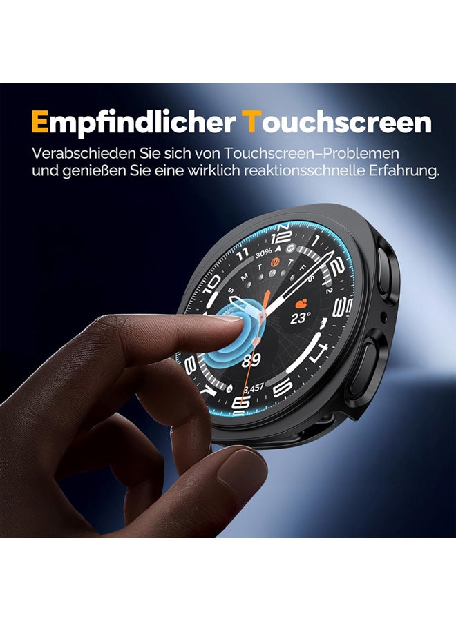 SJet Samsung Galaxy Watch 8 Screen Protector Case 40mm, Hard PC Bumper Cover with Anti-Fog Tempered Glass Protective Screen Protector for Galaxy Watch 8 Accessories (Black,40mm)  - Image 3