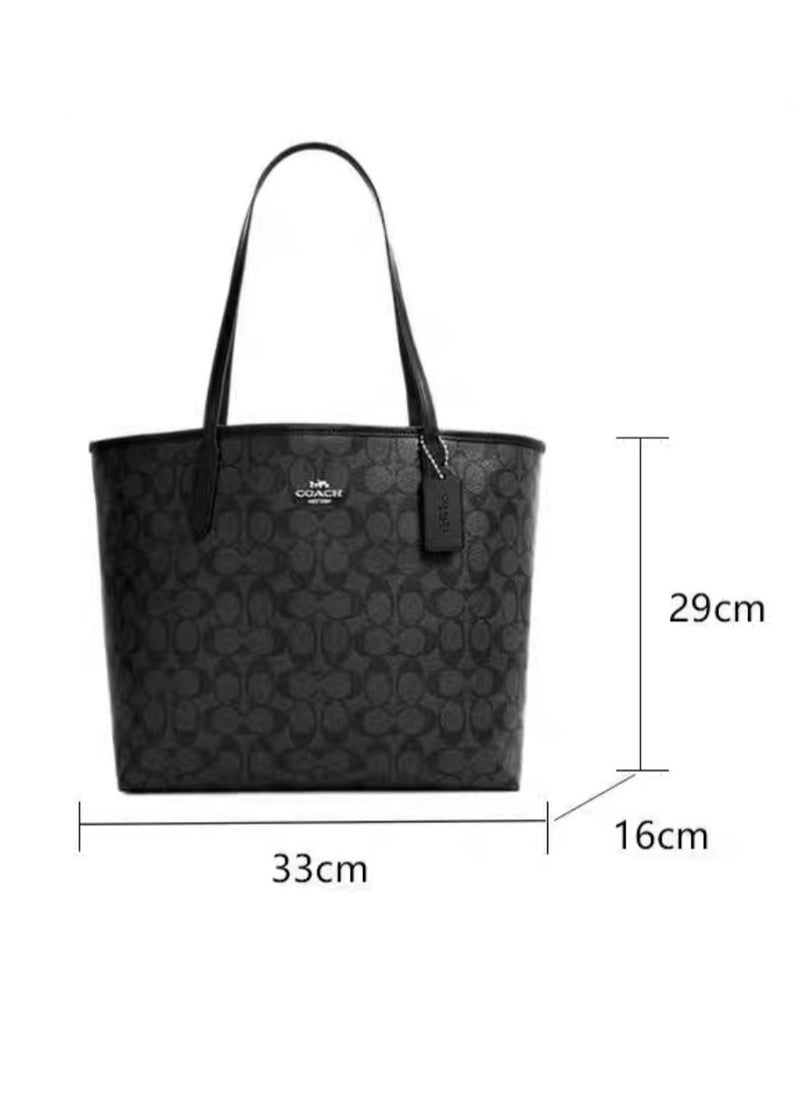 coachoutlet coach women's classic fashion versatile large handbag shopping bag  - Image 4