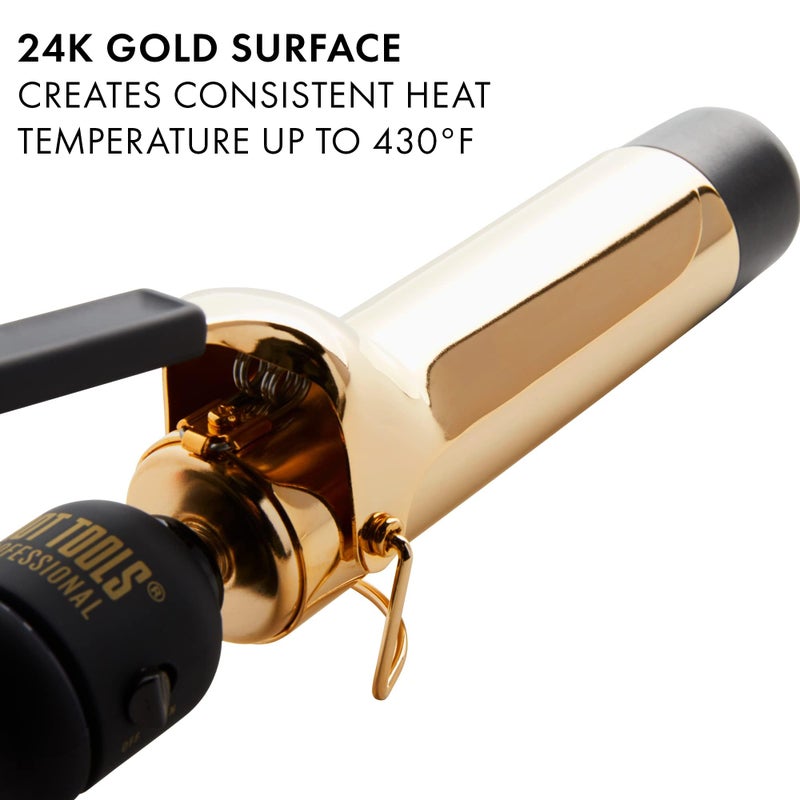 HOT TOOLS (2018 MODEL) Pro Artist 24K Gold Curling Iron | Long Lasting, Defined Curls (1 1/2 in) - Image 3