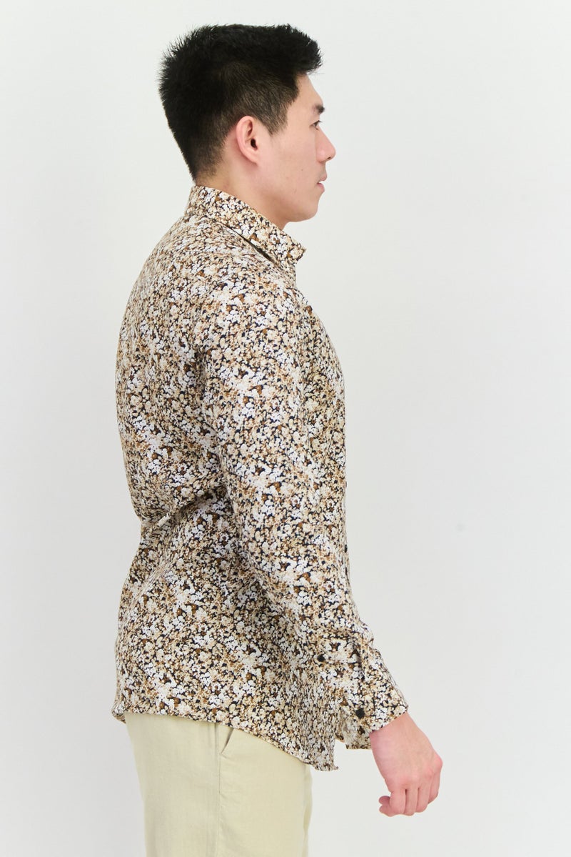 Selected Homme Men Slim Fit Long Sleeves Allover Print Casual Shirt, Multicolor - Image 2