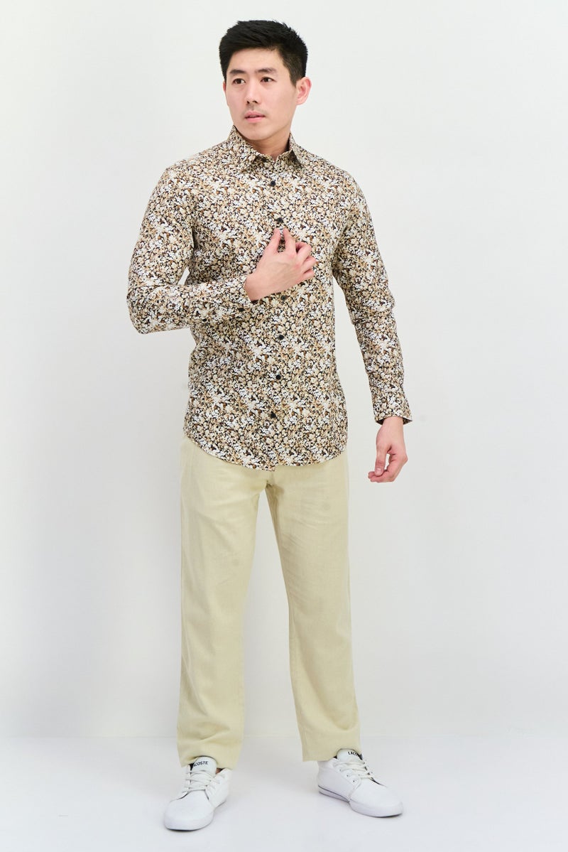 Selected Homme Men Slim Fit Long Sleeves Allover Print Casual Shirt, Multicolor - Image 4