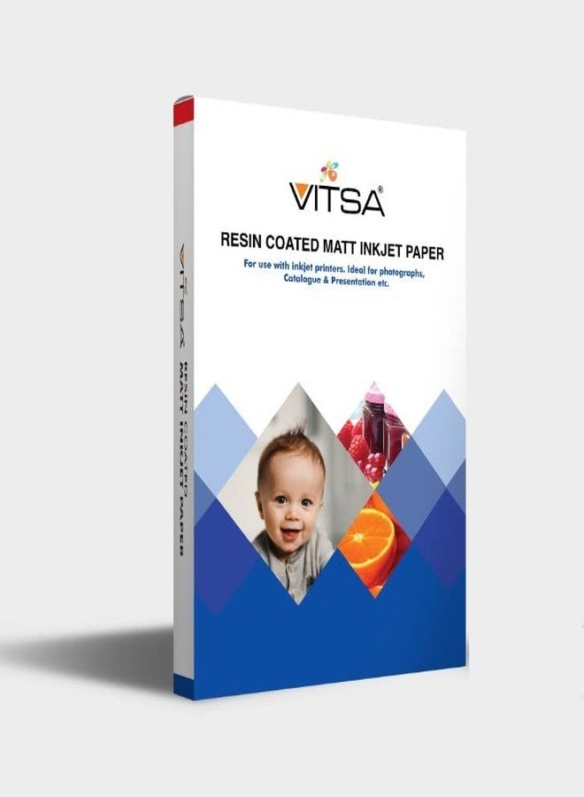 VITSA 4 X 6 (INCH) RESIN COATED PHOTO PAPER 265 GSM (4R) (MATT FINISH) 100 SHEET (PACK OF 1) - Image 1