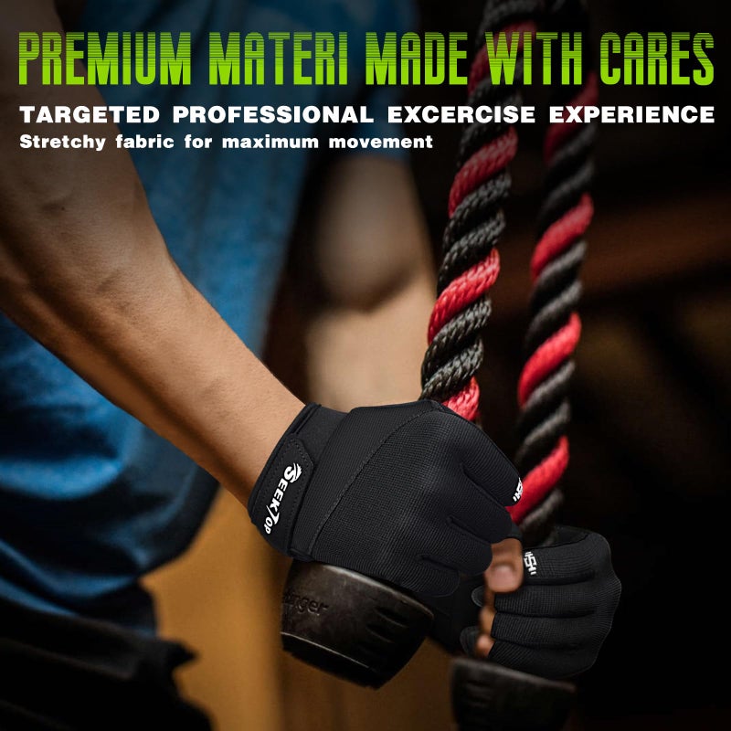 Seektop Workout Gloves for Men and Women, Weight Lifting Gloves with Full Protection, Excellent Grip, Gym, Breathable Exercise Gloves for Weightlifting, Fitness, Training - Image 5