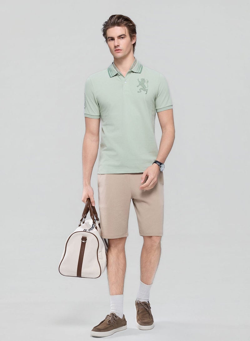 GIORDANO Men’s Cotton Slim Polo with 3D Lion Embroidery - Image 2