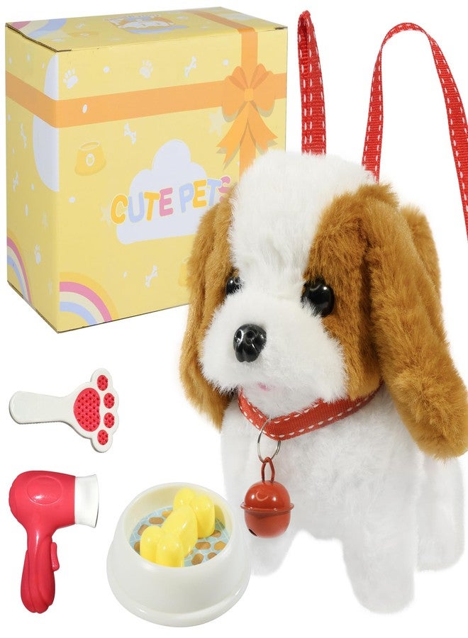 lonfypeng Plush Toys Walking Dog Toys that Can Walk, Bark and Wag Tail,Interactive Electronic Pet Toys Puppy with Leash,Easter Christmas Birthday Gift for Toddlers Kids - Image 1