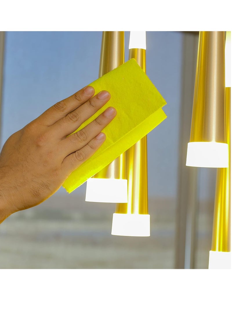 Generic - Multi-use cleaning cloth, large size, for home, pack of 4 pieces, yellow color. ●Super powerful removal of dirt and scales, suitable for wet and dry use. Sheet 30x40 cm - Image 1