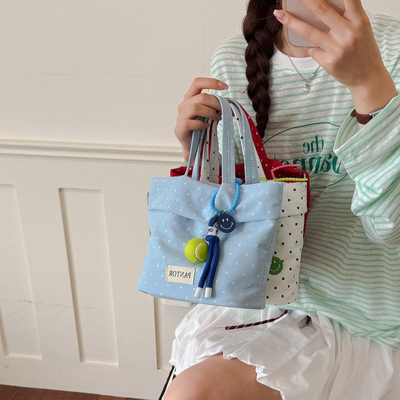 Sweet Polka Dot Tote Bag for Women 2026 New Lightweight Commute Casual Shoulder Crossbody Bag - Image 1
