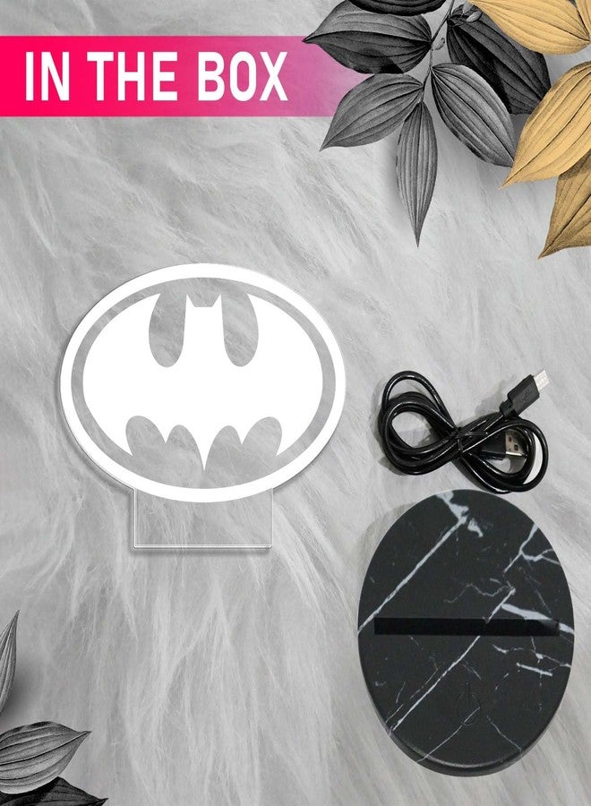 GIFTMEBAZAR مصباح طاولة ثلاثي الأبعاد بتصميم أفنجرز من جيفت ميبازار | مصباح ديكور منزلي | هدية عيد ميلاد لمحبي مارفل | إضاءة ديكور لغرفة الأطفال | هدية لمحبي أفنجرز | إضاءة بيضاء دافئة (باتمان) - Image 5