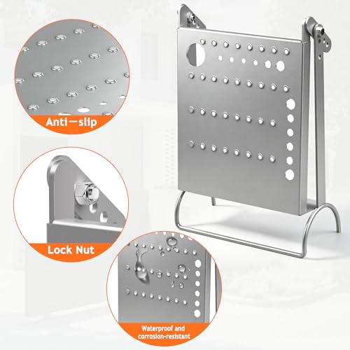 MY RUSTIC Ladder Platform Attachment, Ladder Accessories,Anti-Slip Extension Ladder Step, Heavy Duty Ladder Work Stand Ladder Paint Tray Holder 400 Pound (Silver Gray) - Image 5