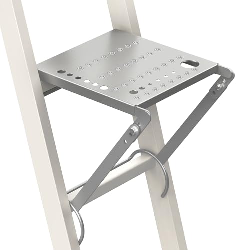 MY RUSTIC Ladder Platform Attachment, Ladder Accessories,Anti-Slip Extension Ladder Step, Heavy Duty Ladder Work Stand Ladder Paint Tray Holder 400 Pound (Silver Gray) - Image 1