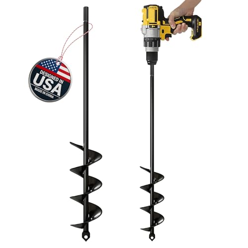 K-Brands KBrands Auger Drill Bit for Planting 18 x 146 Inch Garden Spiral Hole and Bulb Planter Tool for Umbrella Holes 38 Inch Hex Drive - Image 1