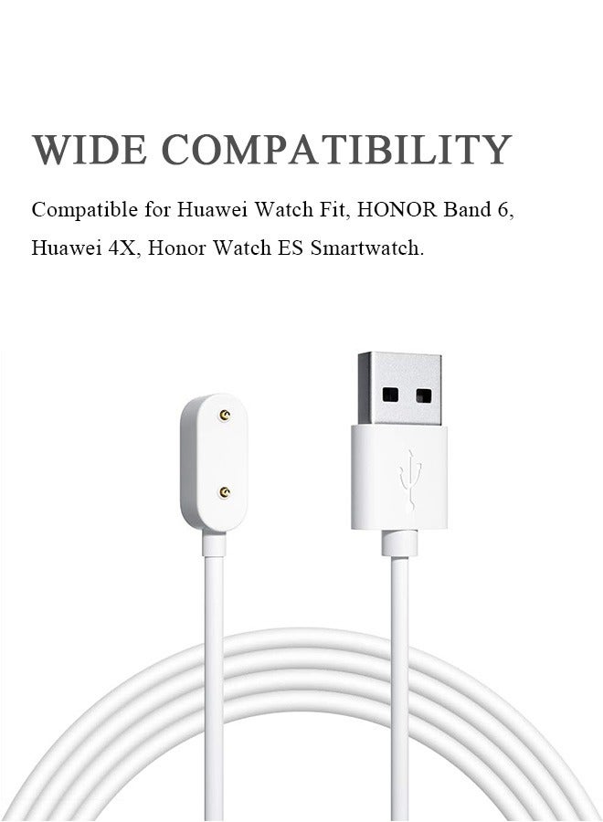 Charger Compatible with Huawei Watch Fit Honor Band 6, Smart Watch Replacement USB Charger Charging Cable 100cm, Magnetic Attraction Charger (White) - Image 3