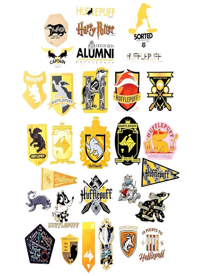 CONQUEST Harry Potter Hufflepuff Hogwarts House Vinyl Sticker Decal Pack, 60-Count, 5 Hologram Stickers, Waterproof, UV & Scratch-Resistant, Decals for Laptops, Water Bottles, Notes & More, Officially Licensed - Image 5