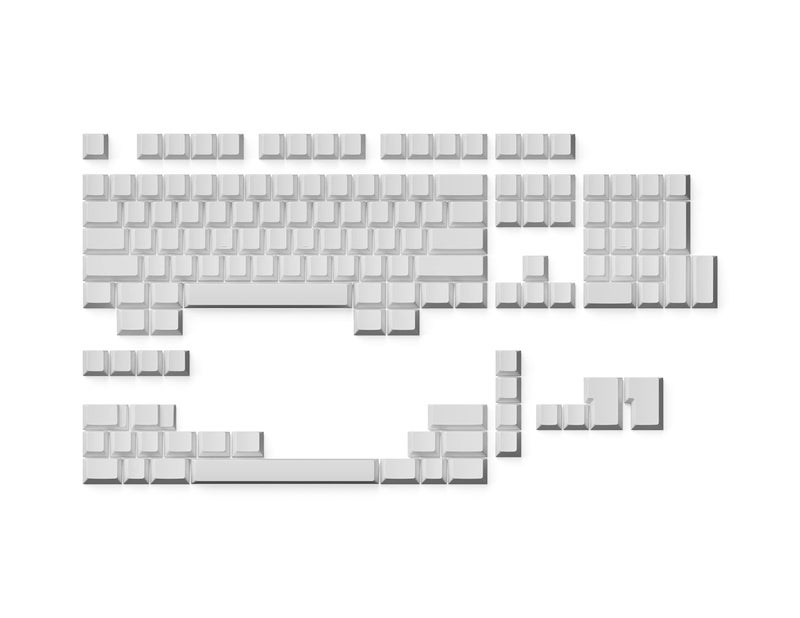 Ranked Blank Premium Keycap Set 14 mm Thick PBT Cherry Profile for Mechanical Keyboard White 139 Keys