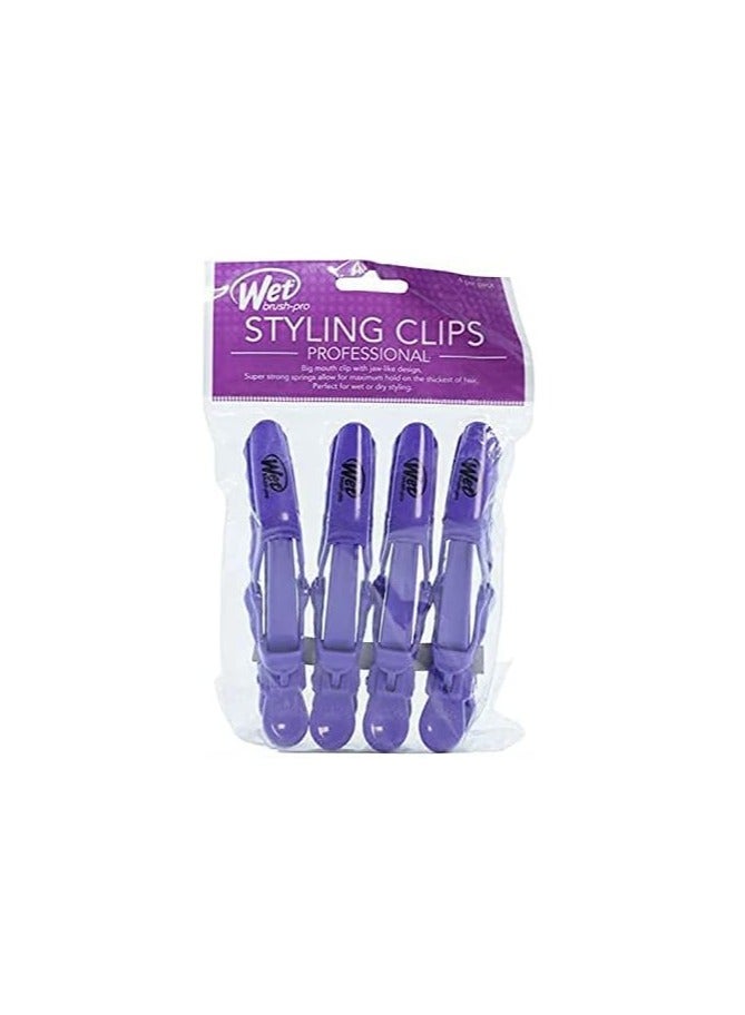Wet brush wet Clips Hairbrush, Viva Violet, Pack of 4