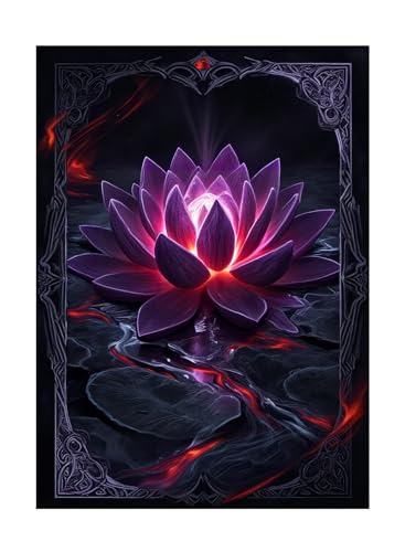 Katomula 100 MTG Card Sleeves with 100 Inner Sleeves Textured Back Art Sleeves Black Border Black Inside Fit Standard Size Cards Black Lotus - Image 1