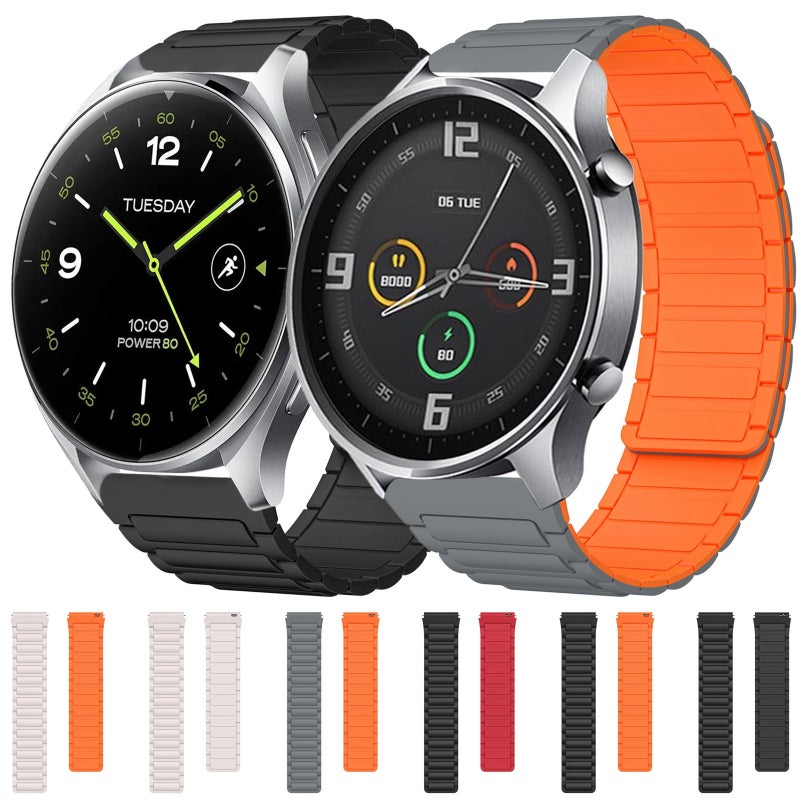 erorex For Xiaomi Watch 2 22Mm I-Shaped Magnetic Silicone Watch Band(Black) - Image 4